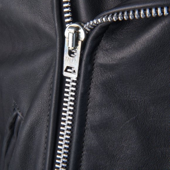 Brooks Black Leather Brando Motorcycle Jacket SIze 40 Made in USA Talon … - Picture 7 of 16